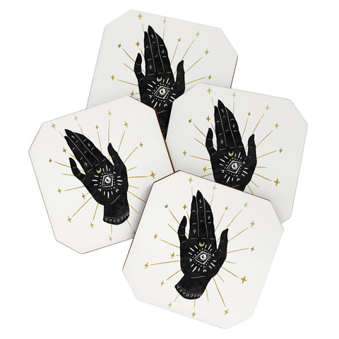 Avenie Mystic Hand with Eye Coaster Set