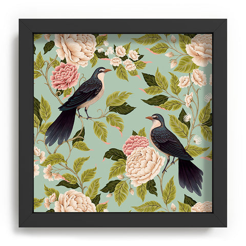 Avenie Natural Matter Bird Damask Recessed Framing Square
