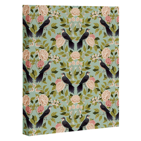 Avenie Natural Matter Bird Damask Art Canvas