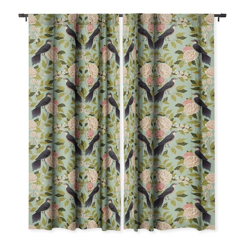 Avenie Natural Matter Bird Damask Blackout Non Repeat