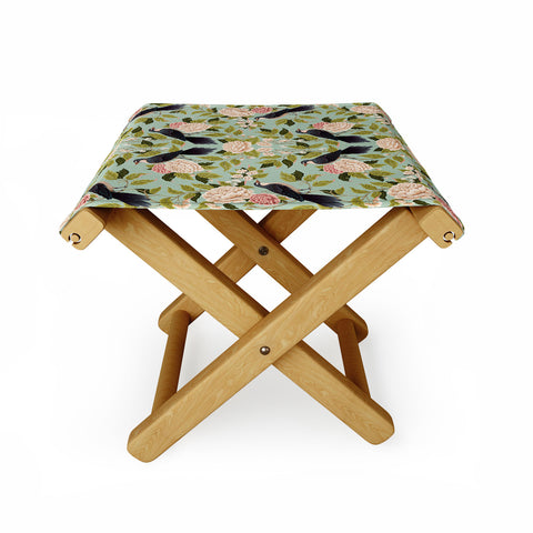 Avenie Natural Matter Bird Damask Folding Stool