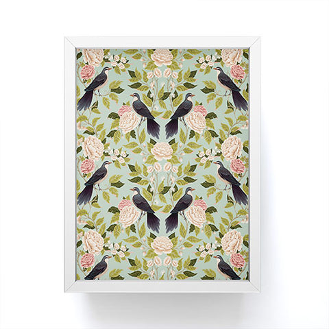 Avenie Natural Matter Bird Damask Framed Mini Art Print