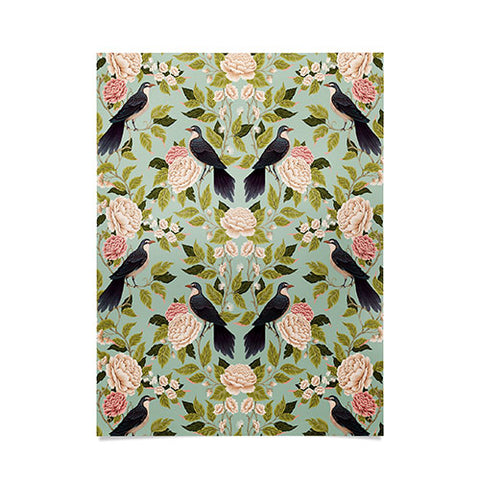 Avenie Natural Matter Bird Damask Poster