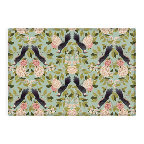 Avenie Natural Matter Bird Damask Outdoor Rug