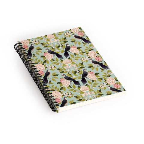 Avenie Natural Matter Bird Damask Spiral Notebook