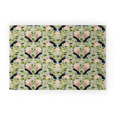Avenie Natural Matter Bird Damask Welcome Mat