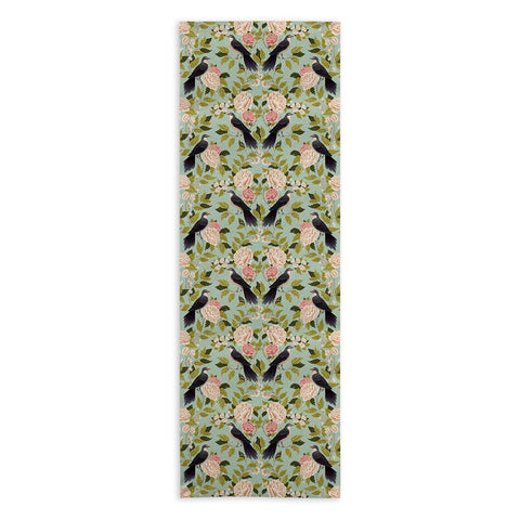 Avenie Natural Matter Bird Damask Yoga Towel