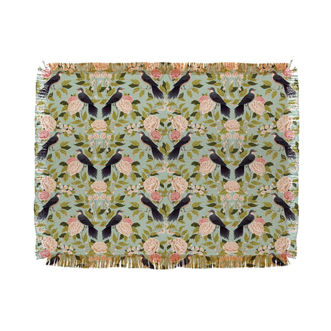 Avenie Natural Matter Bird Damask Throw Blanket