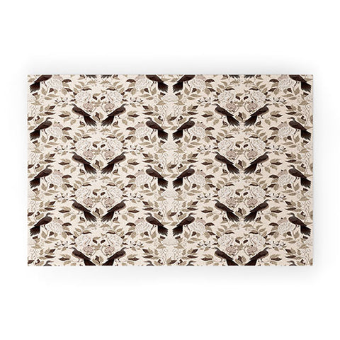 Avenie Neutral Bird Damask Welcome Mat