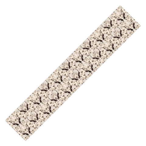 Avenie Neutral Bird Damask Table Runner