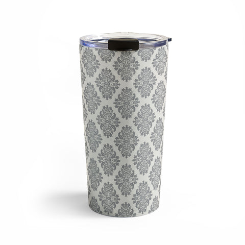 Avenie Neutral Damask Flourish Travel Mug