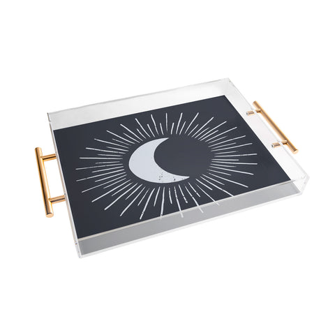 Avenie Nightglow Moon Navy Acrylic Tray