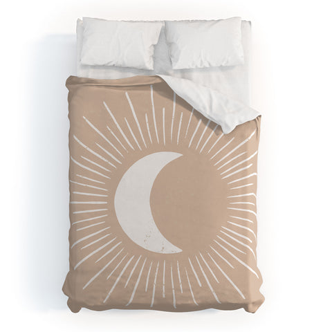 Avenie Nightglow Moon Neutral Duvet Cover