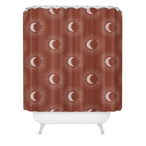 Avenie Nightglow Rust Shower Curtain