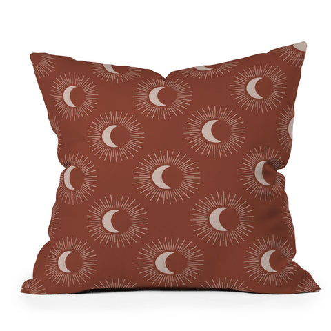 Avenie Nightglow Rust Outdoor Throw Pillow