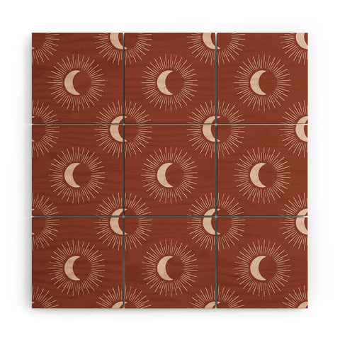 Avenie Nightglow Rust Wood Wall Mural