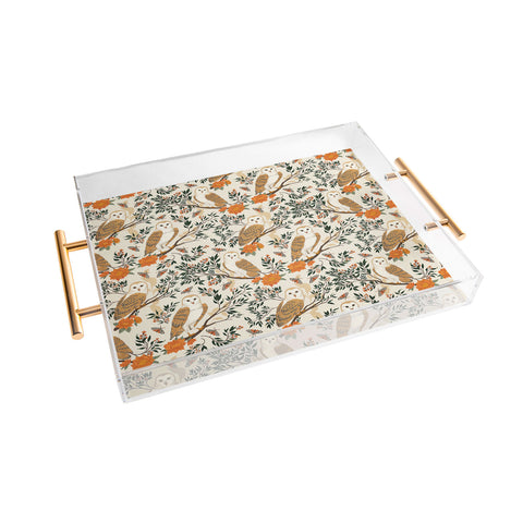 Avenie Owl Forest I Acrylic Tray