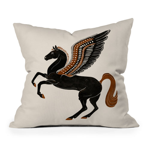 Avenie Pegasus In Greek Art Outdoor Throw Pillow