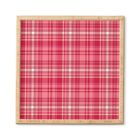 Avenie Pink Plaid Framed Wall Art