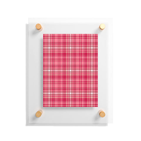 Avenie Pink Plaid Floating Acrylic Print