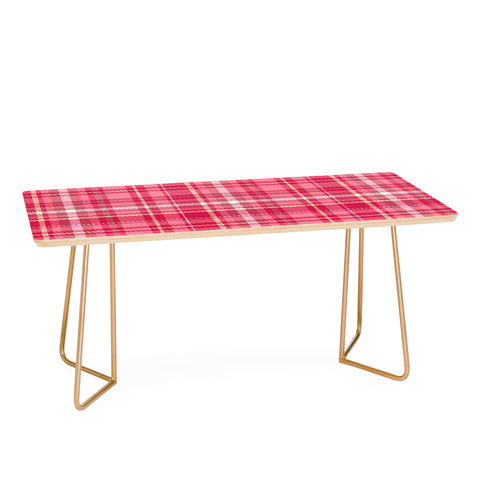 Avenie Pink Plaid Coffee Table