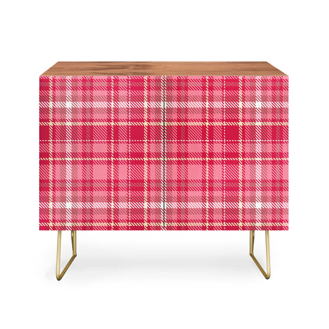 Avenie Pink Plaid Credenza