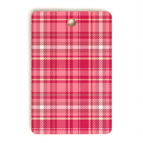 Avenie Pink Plaid Cutting Board Rectangle