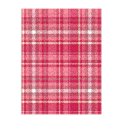 Avenie Pink Plaid Puzzle