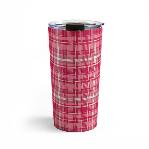 Avenie Pink Plaid Travel Mug