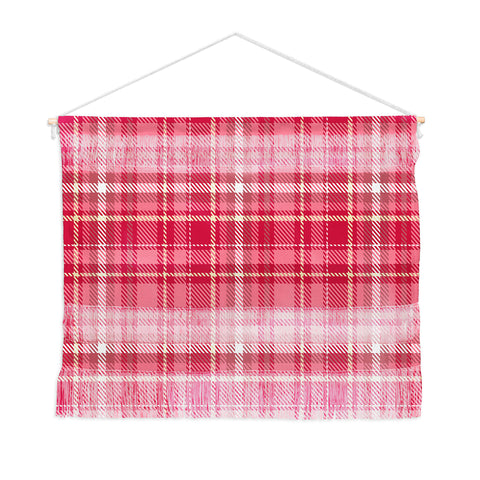 Avenie Pink Plaid Wall Hanging Landscape