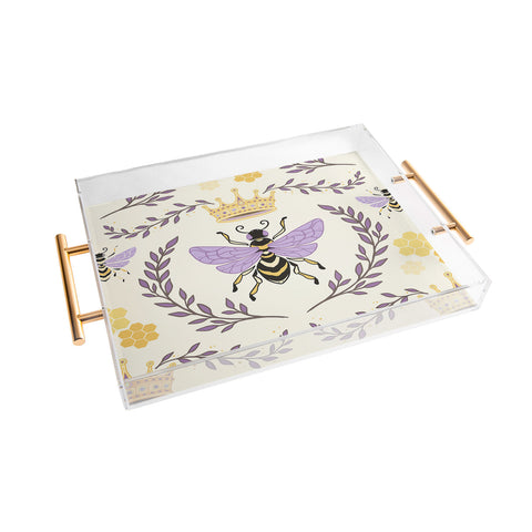 Avenie Queen Bee Lavender Acrylic Tray