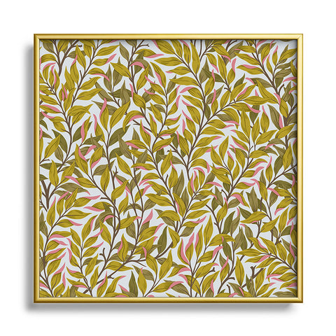 Avenie Romantic Botanica V Square Metal Framed Art Print