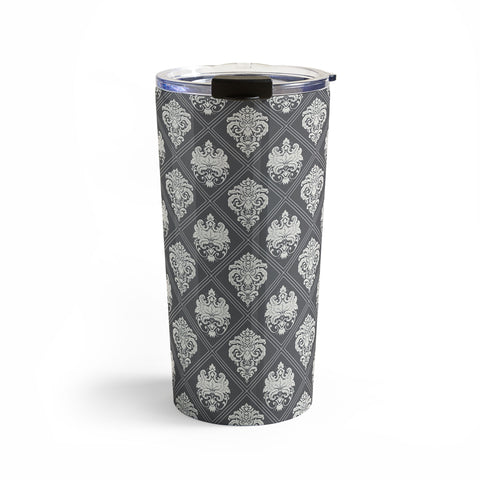 Avenie Royal Damask Grey Travel Mug