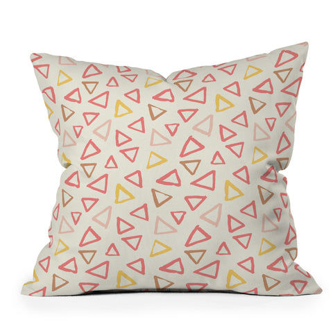 Avenie Scattered Triangles Outdoor Throw Pillow