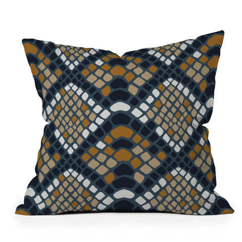 Avenie Snake Skin Python Outdoor Throw Pillow