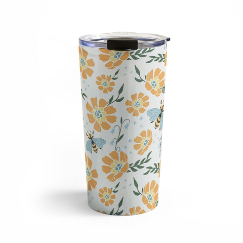 Avenie Spring Bees Orange Travel Mug