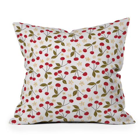 Avenie Spring Garden Cherries Outdoor Throw Pillow