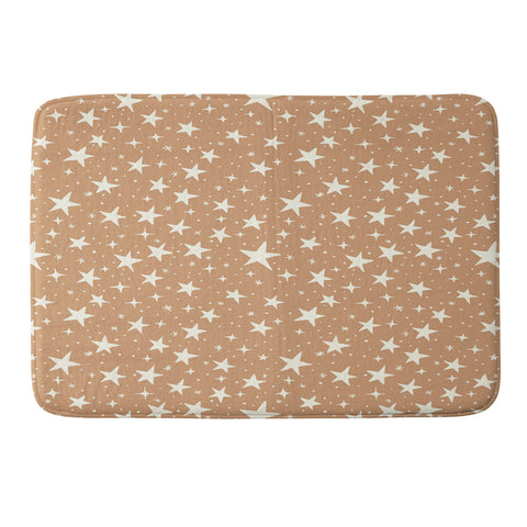 Avenie Stars In Neutral Memory Foam Bath Mat
