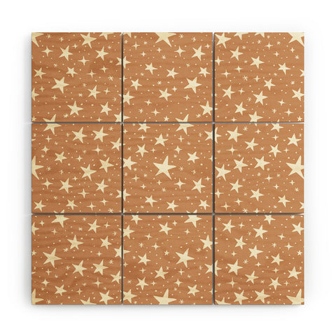 Avenie Stars In Neutral Wood Wall Mural