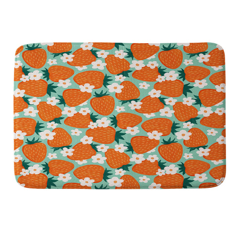 Avenie Strawberry Summer Memory Foam Bath Mat