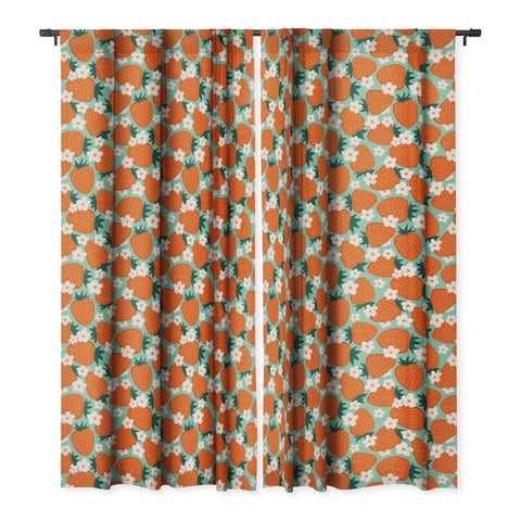 Avenie Strawberry Summer Blackout Window Curtain