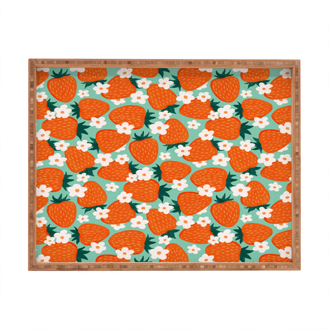 Avenie Strawberry Summer Rectangular Tray