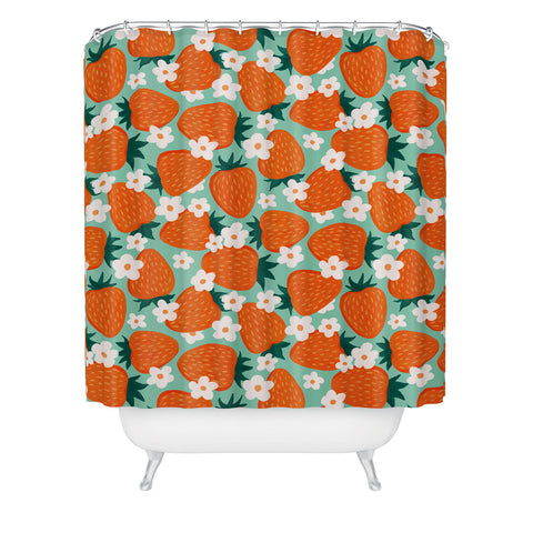 Avenie Strawberry Summer Shower Curtain