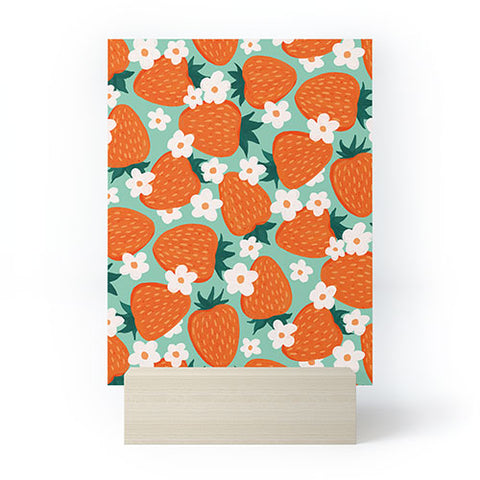Avenie Strawberry Summer Mini Art Print
