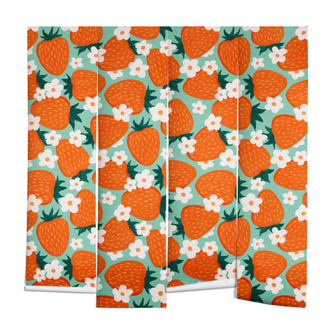 Avenie Strawberry Summer Wall Mural