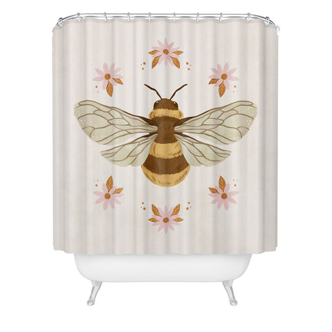 Avenie Sweet Spring Bee Shower Curtain