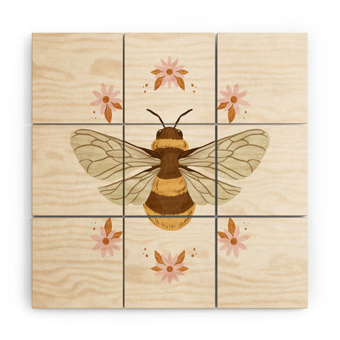 Avenie Sweet Spring Bee Wood Wall Mural