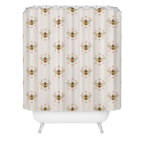Avenie Sweet Spring Bees Shower Curtain