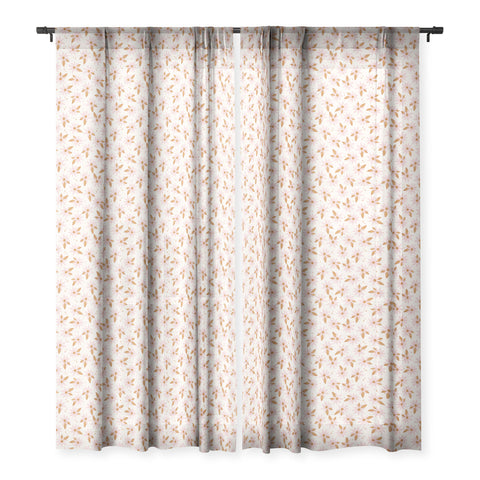Avenie Sweet Spring Daisies Sheer Window Curtain