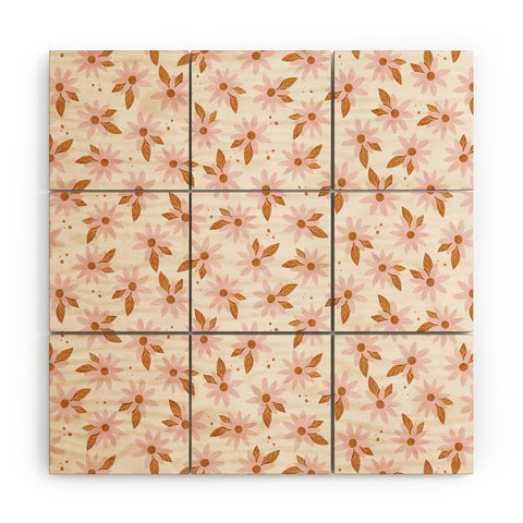 Avenie Sweet Spring Daisies Wood Wall Mural
